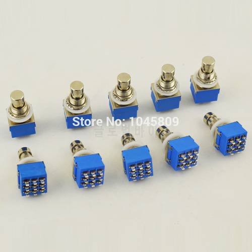 10 X 3PDT 9-PIN Guitar Effects Stomp Switch Pedal Box Foot Metal True Bypass Free Shipping