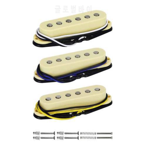 FLEOR Set of Neck+Middle+Bridge Alnico 5 Single Coil Pickup Electric Guitar Pickup 50/50/52mm for FD ST Guitar Parts
