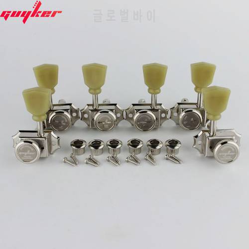 1 Set GUYKER 3R3L Locking String Vintage Deluxe Electric Guitar Machine Heads Tuners Nickel /Chrome Tuning Pegs