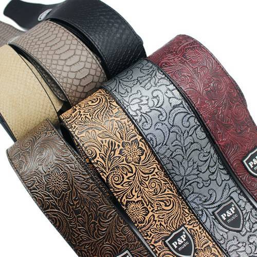 Hot Guitar Parts Widen Electric Guitar Strap Crocodile Snake Skin Embossed PU leather Acoustic Guitar Belt Bass Strap