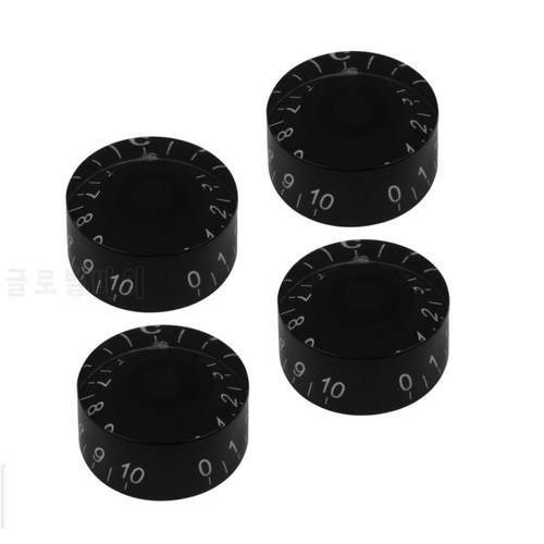 NEW 4pcs LP Guitar Knobs Speed Control Knobs Black with White Numbers For LP Style Electric Guitar