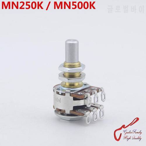 1 Piece MN250K/MN500K Brass Bushing Solid Shaft Dual Blend Balance Potentiometer(POT) With Center Detent MADE IN KOREA