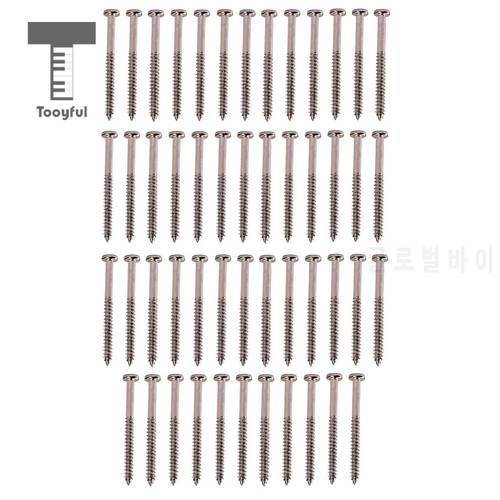 Tooyful 50 Pieces Bass Steel Guitar Pickup Mounting Screws for PB JB P90 Pickup Replacement Stringed Instruments Accessories