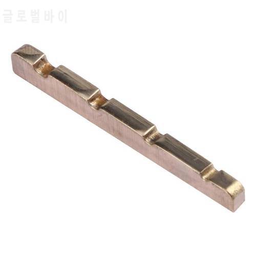 42mm Slotted Brass Metal String Bridge Nut for 4-String Electric Bass Guitar Part Musical Stringed Instruments Accessories