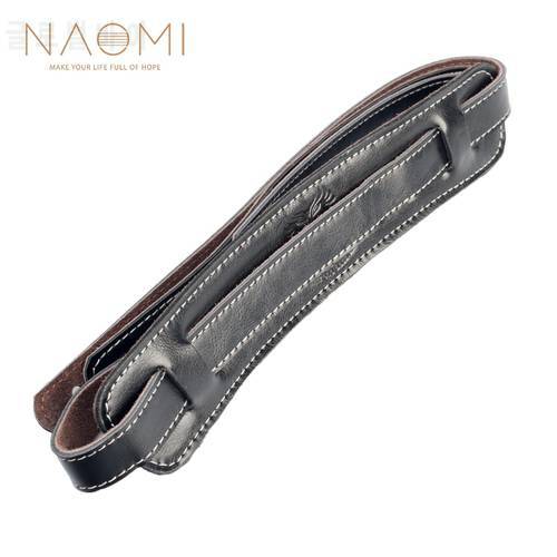 NAOMI Electric Guitar Strap Leather Black Adjustable Shoulder Strap For Guitar Electric Guitar Bass Guitar Parts Accessories New
