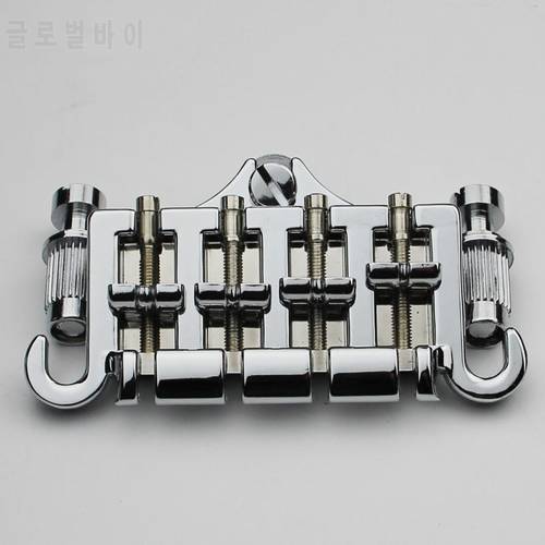 3 Point 4 String Bass Bridge Tailpiece Chrome For GBS EP Guitar Parts