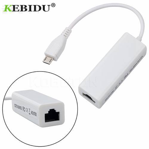 Kebidu Micro USB to RJ45 Ethernet LAN Network Card USB 2.0 Adapter 100Mbps For Android Phone For Tablet PC Dropship Hot Sales