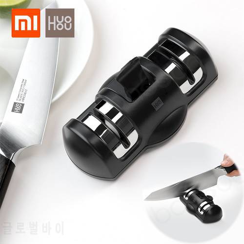 Huohou Knife Sharpener 2 Stages Double Wheel Sharpener Whetstone Sharpener Tool for Kitchen Knife