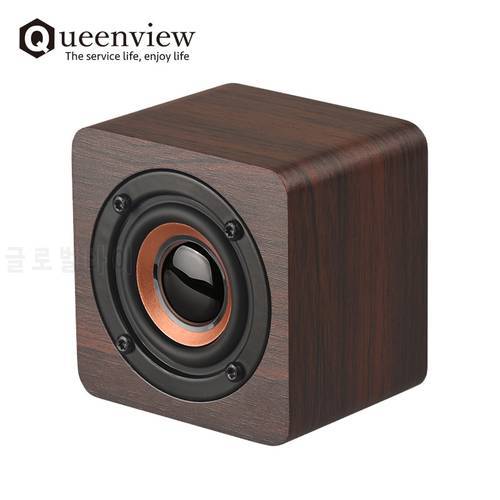 Queenview Wooden Wireless Bluetooth Speaker Mini Portable HiFi Speakers Strong Bass caixa de som Soundbar Music Soundbox Altavoz