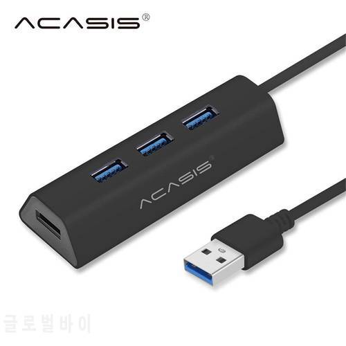 Acasis USB 3.0 Hub 4 Port Aluminum Multi USB Hub 3,0 with Power Adapter USB Splitter Adapters for PC Computer Accessories25