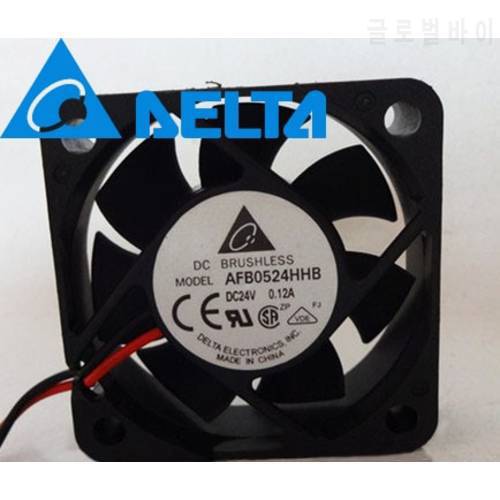 1pcs AFB0524HHB 5cm 50mm 24V 0.12A dual ball bearing cooling fan server 5015 50x50x15mm for delta