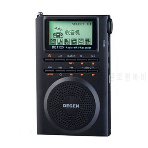 Degen DE1125H Radio Digital FM Radio Recorder FM Stereo MW SW AM MP3 E-Book 4GB