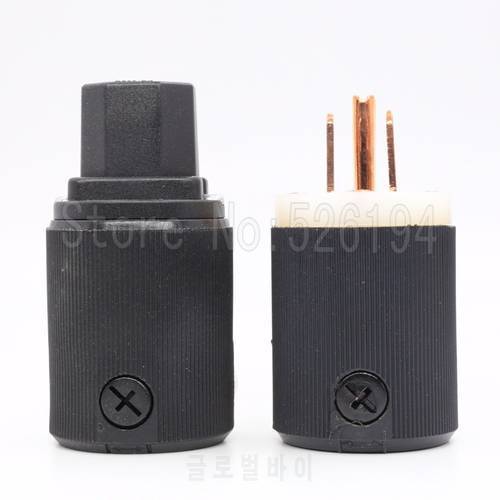 one pair Hubbell HBL8215C pure copper plated US version hifi power plug IEC Connecter