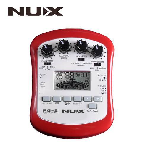 NUX PG-2 Portable Electric Guitar Multi-Effects Pedal Processor with Tuner Metronome Built-in Noise Gate