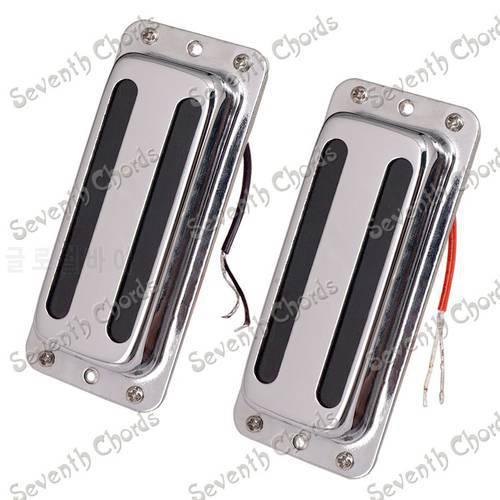 A Set 2 Pcs 6 String Guitar Pickup Humbucker with Brass cover - Chrome (GDSY-SXQ-215)