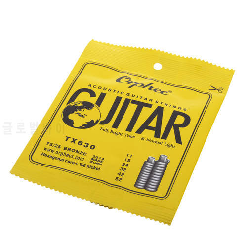 Orphee TX630 Guitar Strings (.011-.052) 75/25 Phosphor Bronze High Quality Guitar Strings for Acoustic Guitar