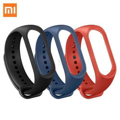 Original Xiaomi Mi Band 3 4 Wrist Strap TPU Black Blue Orange Pink Wine-red Bracelet for Xiaomi Miband 3/4 NFC Smart Wristband