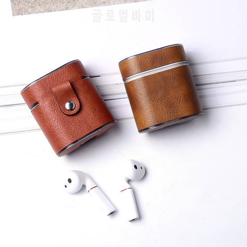 PU Leather Earphone Cases for Honor FlyPods / Honor FlyPods Pro / Huawei FreeBuds 2 Pro Charging Bin Business Protective Cover