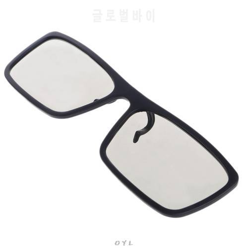 Clip-On Type Circular Passive Polarized 3D Glasses For TV Real 3D Cinema 0.22mm