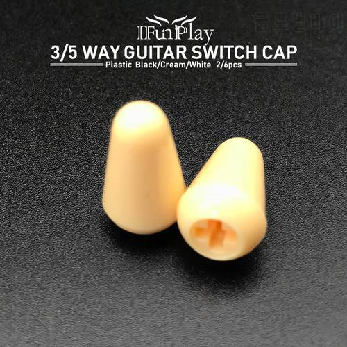 2pcs/6pcs Plastic Electric Guitar Parts 3Way 5 Way Switch Knob Tip Cap Pickup Selector Switch Tips for FD Electric Guitar