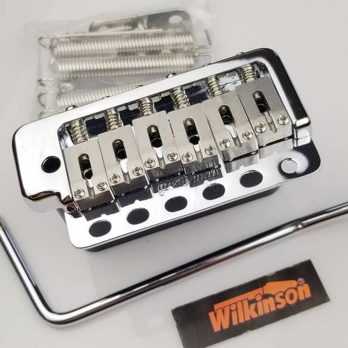 Wilkinson WVP6 Chrome silver ST Electric Guitar Tremolo System Bridge + Stainless Steel Saddles Made in Korea