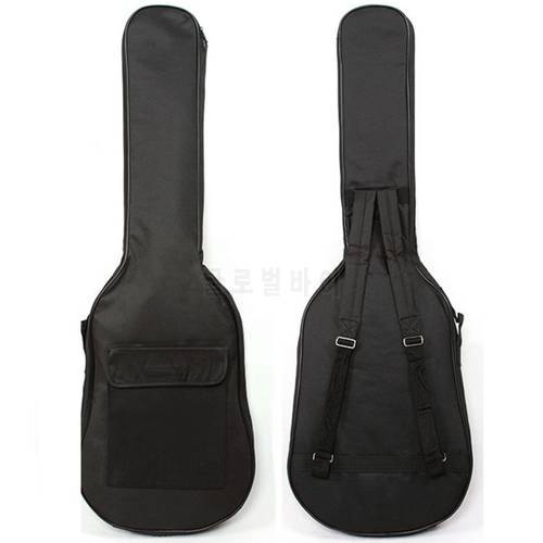 Electric Guitar Bag Soft Case Double Straps Backpack side portable handle book pocket