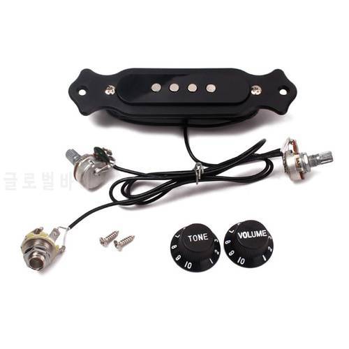 Soundhole Prewired Active Pickup 4 String For Cigar Box Guitar Parts Accessories