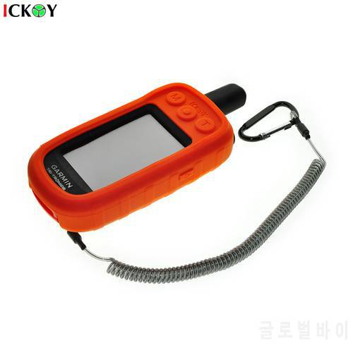 Protect Case Cover + Safety Retractable Tether Steel Inside Stretch Coiled Lanyard for Handheld GPS Garmin Alpha 100 Alpha100