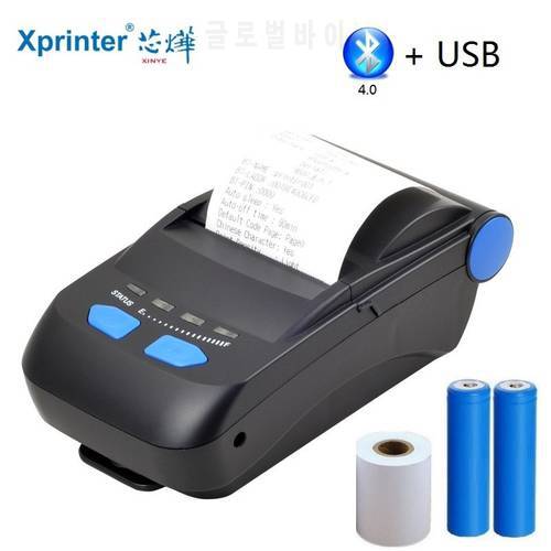 Mini USB + Bluetooth Thermal Printer 58mm Bluetooth Thermal Receipt Printer Small Ticket Bill Printing Machine