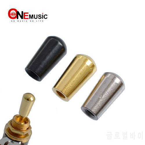 6PCS Internal thread 3.5mm metal Electric Guitar Toggle Switches Knobs Tip Cap Buttons - Chrome - Gun color - Gold