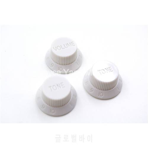 Niko White No Ink 1 Volume&2 Tone Electric Guitar Control Knobs For Strat Style Electric Guitar Free Shipping Wholesales