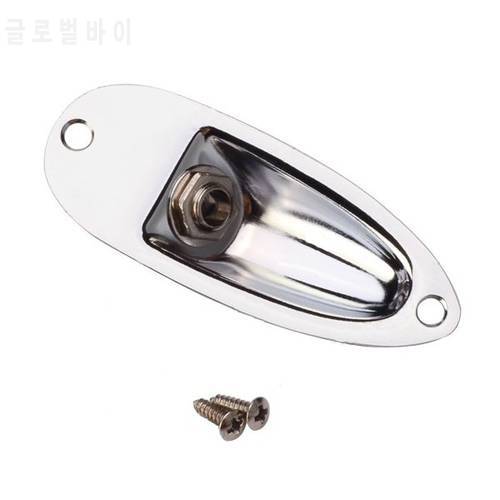 Chrome Input Jack Plate for Stratocaster ST Electric Guitar Jack Plate New
