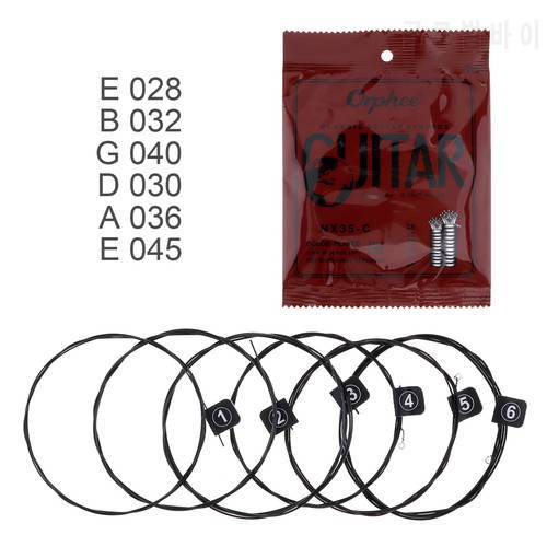 Orphee 6pcs/set 028-045 High Quality Durable Classic Guitar Strings Color Plated Wire with Great Tone & Hard Tension