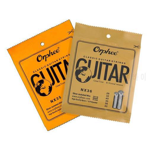 Orphee 6pcs/Set Classical Guitar Strings Silver Plated Wire Nylon Strings NX Series for Classic Acoustic Guitar Accessories