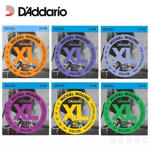 D&39Addario EXL110 EXL115 EXL120 EXL125 EXL130 XL Nickel Round Wound Electric Guitar Strings Daddario Guitar Strings