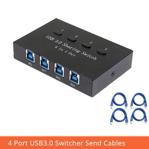 USB 3.0 Manuelle Sharing Switch Adapter Switcher Iron Box four Computer Teilen 1 USB Gert Hub Drucker Scanner with cables