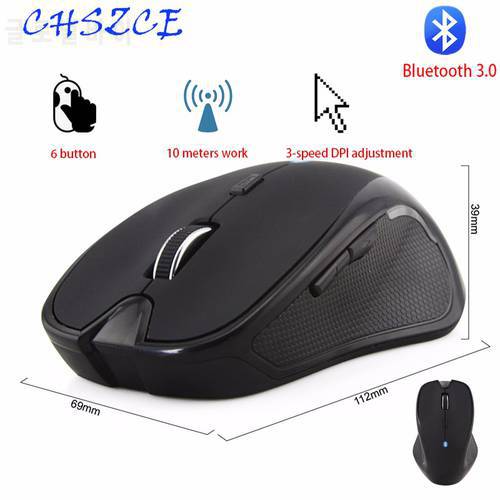 Wireless mouse 1600DPI 6 Buttons Adjustable Receiver Optical Computer Mouse BT 5.2 Ergonomic Mice For mi pad 4