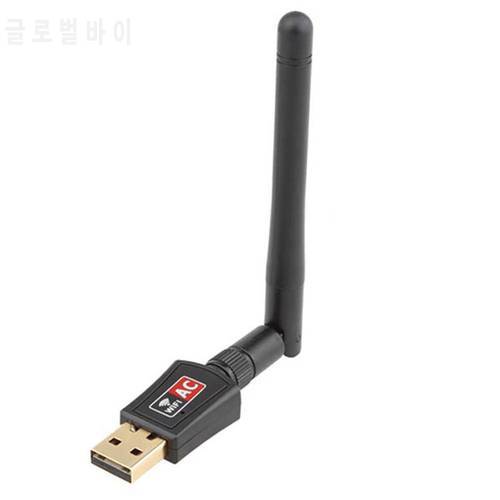 Creacube 5G Dual Band 5.8Ghz 2.4Ghz 600M 802.11ac Wireless USB WiFi LAN dongle Adapter with Antenna Network for Windows PC Mac