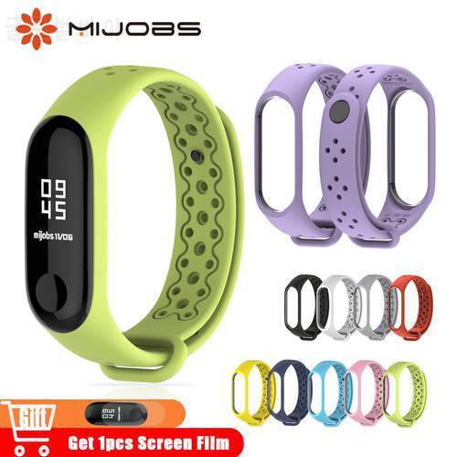 Mijobs Mi Band 3 Wrist Strap Sport for Xiaomi Mi Band 4 Silicone Strap Wristband Bracelet Accessories Miband 4 NFC Smart Watches