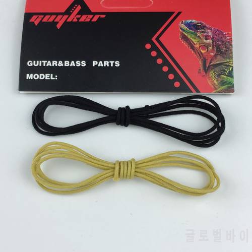 Vintage Style tinned Cloth Push Back Guitar Wire $1 per meter - BLACK/Yellow