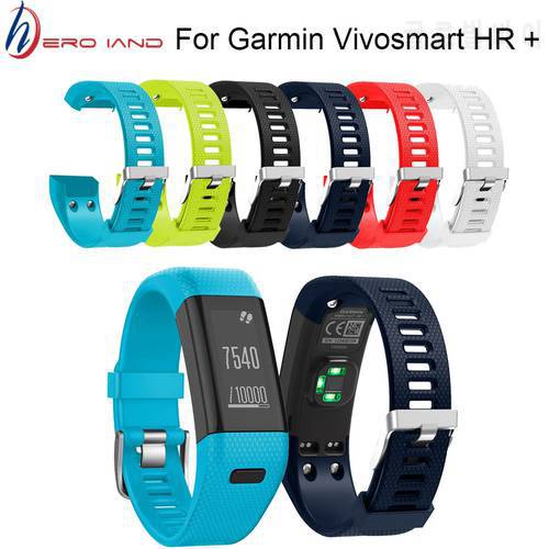 Hero Iand For Garmin Vivosmart HR+ Replacement Soft Silicone Bracelet Sport Strap WristBand Accessory shipping