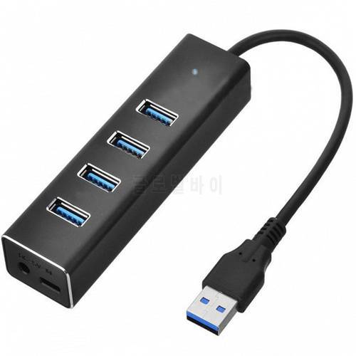 USB 3.0 HUB Aluminium External 4 Port USB Splitter with DC Micro USB Power Port for iMac Computer Laptop Accessories HUB USB 3.0