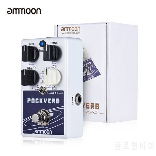 ammoon POCKVERB Reverb & Delay Guitar Effect Pedal 7 Reverb Effects + 7 Delay Effects Guitar Pedal With Tap Tempo Function