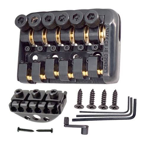 Durable Headless Electric Guitar Replacement Bridge Roll Ball Nut Tools with Mount Screws Guitar Fixed Bridge Parts Black