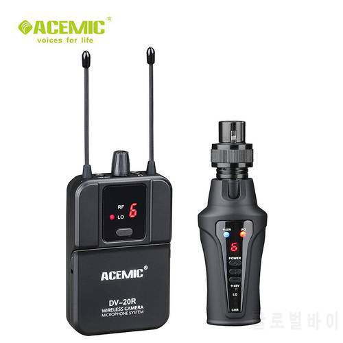 ACEMIC DV-20T wireless handheld digital recording microphone for DSLR/camera interview with plug-on transmission system