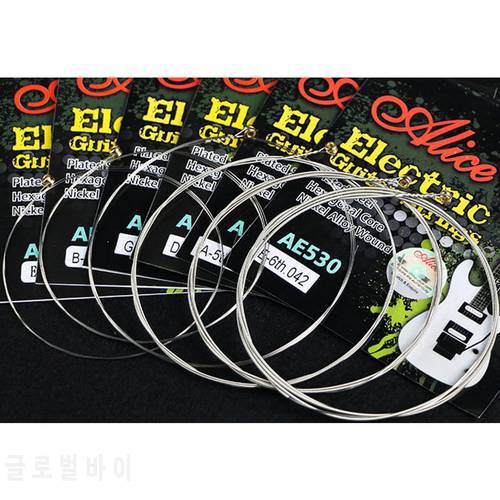 ALICE AE530-SL Electric Guitar Strings 1st-6th Super Light .009-.042 Nickel Alloy Wound Full Set Hexagonal Core