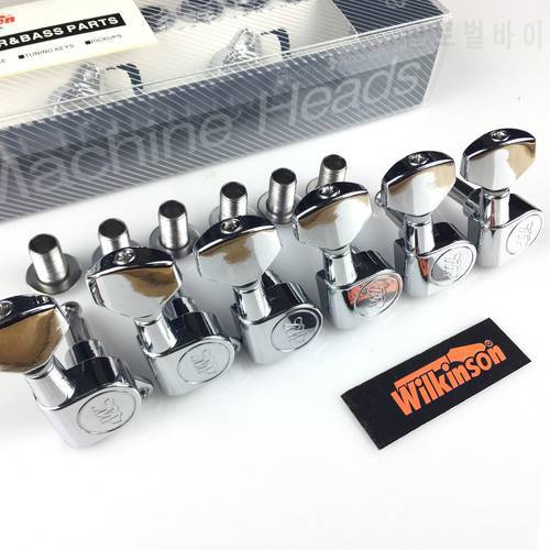 Wilkinson WJN-07 Electric Guitar Machine Heads Tuners for ST TL Tele Chrome Silver Tuning Pegs ( With packaging )