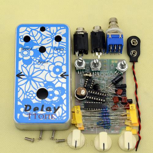 New DIY Delay Guitar Analog Effect Pedal Full Kits with 1590B/ Style guitar Effects Pedal Aluminum Stomp Box