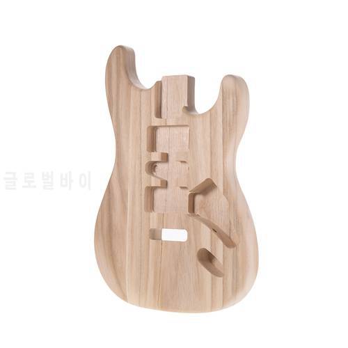 ST01-TM Unfinished Guitar Body Candlenut Wood Handcrafted Electric Guitar Body Guitar Barrel Replacement Parts