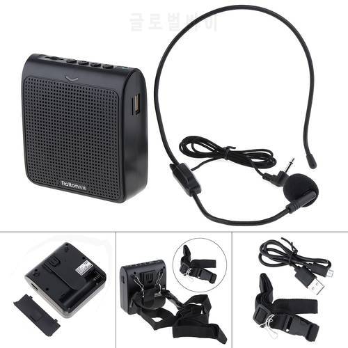 Rolton Portable Mini Audio Speaker Megaphone Voice Amplifier Loud Speaker Cable Head Microphone with Waist Band Clip
